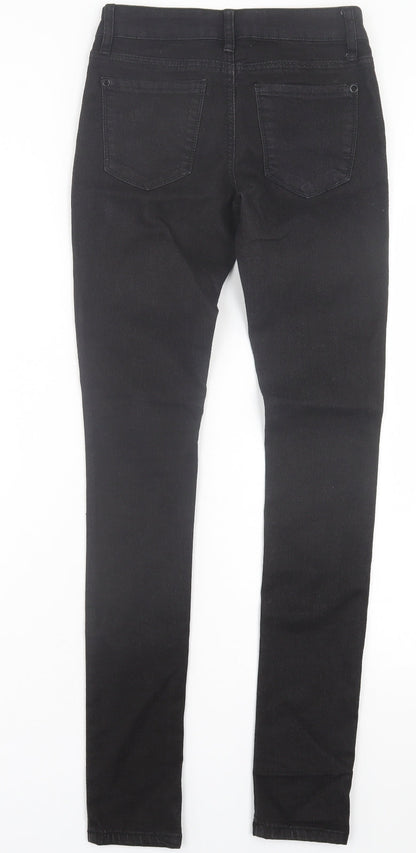 American Jeans Womens Black Cotton Skinny Jeans Size 24 in L31 in Regular Button