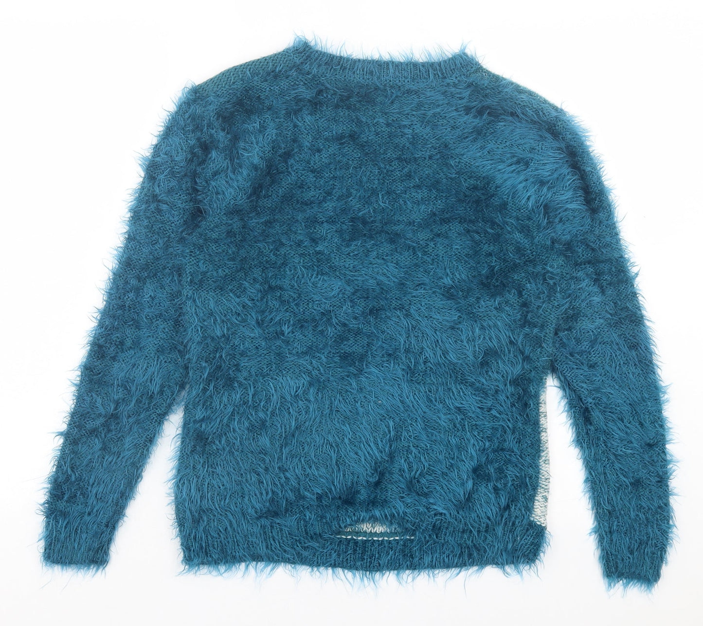 Miyoko Womens Blue Crew Neck Polyester Pullover Jumper Size S