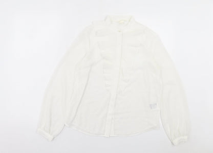 Womens UK Size 8 H&M White Basic Button-Up