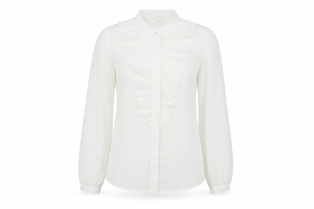 Womens UK Size 8 H&M White Basic Button-Up