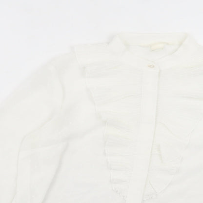Womens UK Size 8 H&M White Basic Button-Up