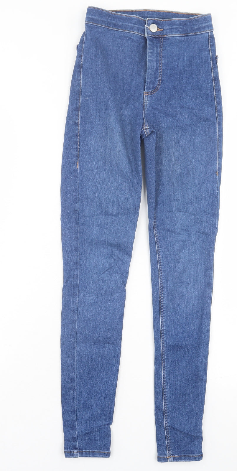 Topshop Womens Blue Cotton Skinny Jeans Size 25 in L32 in Regular Button