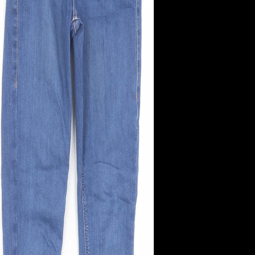 Topshop Womens Blue Cotton Skinny Jeans Size 25 in L32 in Regular Button