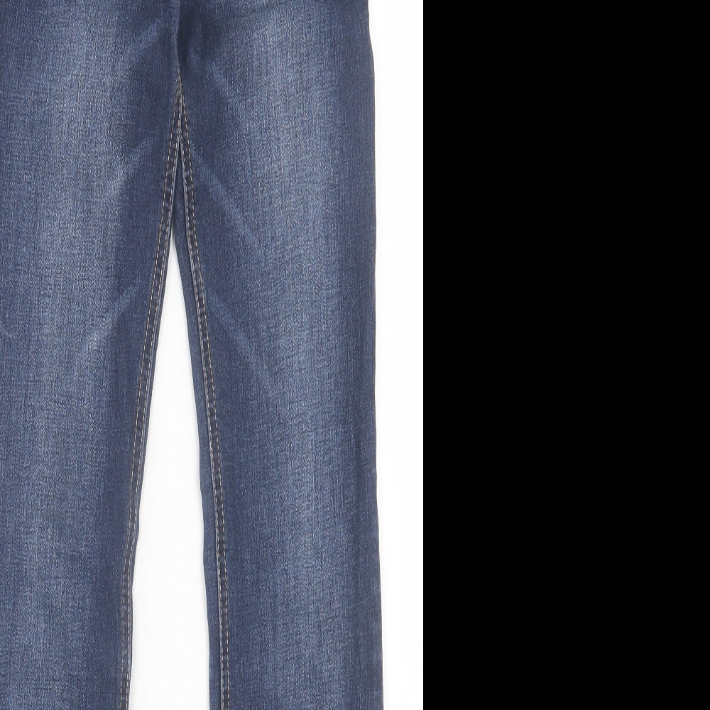 Hollister Womens Blue Cotton Straight Jeans Size 24 in L33 in Regular Button -