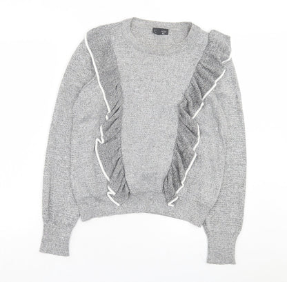 Womens UK Size 14 Topshop Grey Pullover Jumper