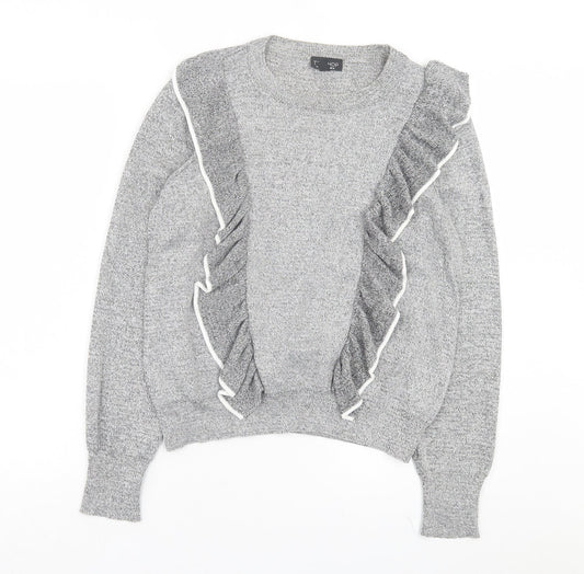 Womens UK Size 14 Topshop Grey Pullover Jumper