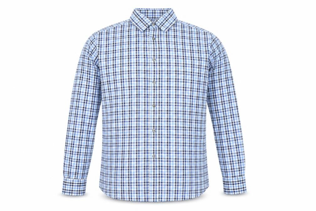 Mens UK Size 41 Marks and Spencer Blue  Button-Up Long Sleeve Casual Shirt