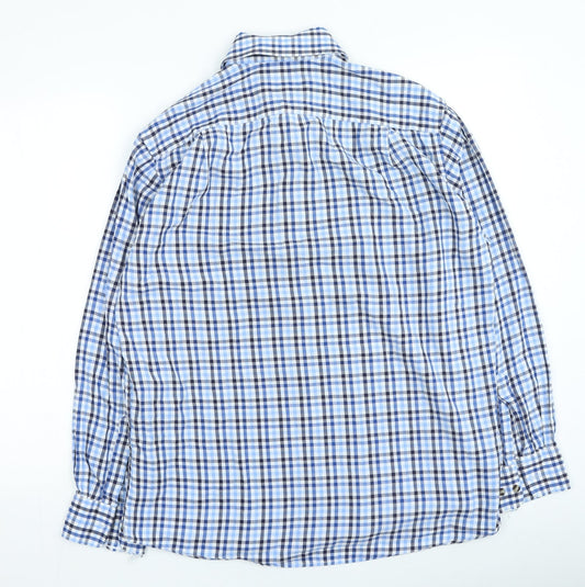 Mens UK Size 41 Marks and Spencer Blue  Button-Up Long Sleeve Casual Shirt