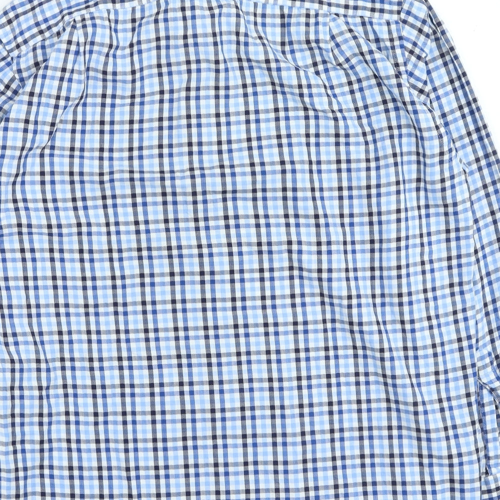 Mens UK Size 41 Marks and Spencer Blue  Button-Up Long Sleeve Casual Shirt