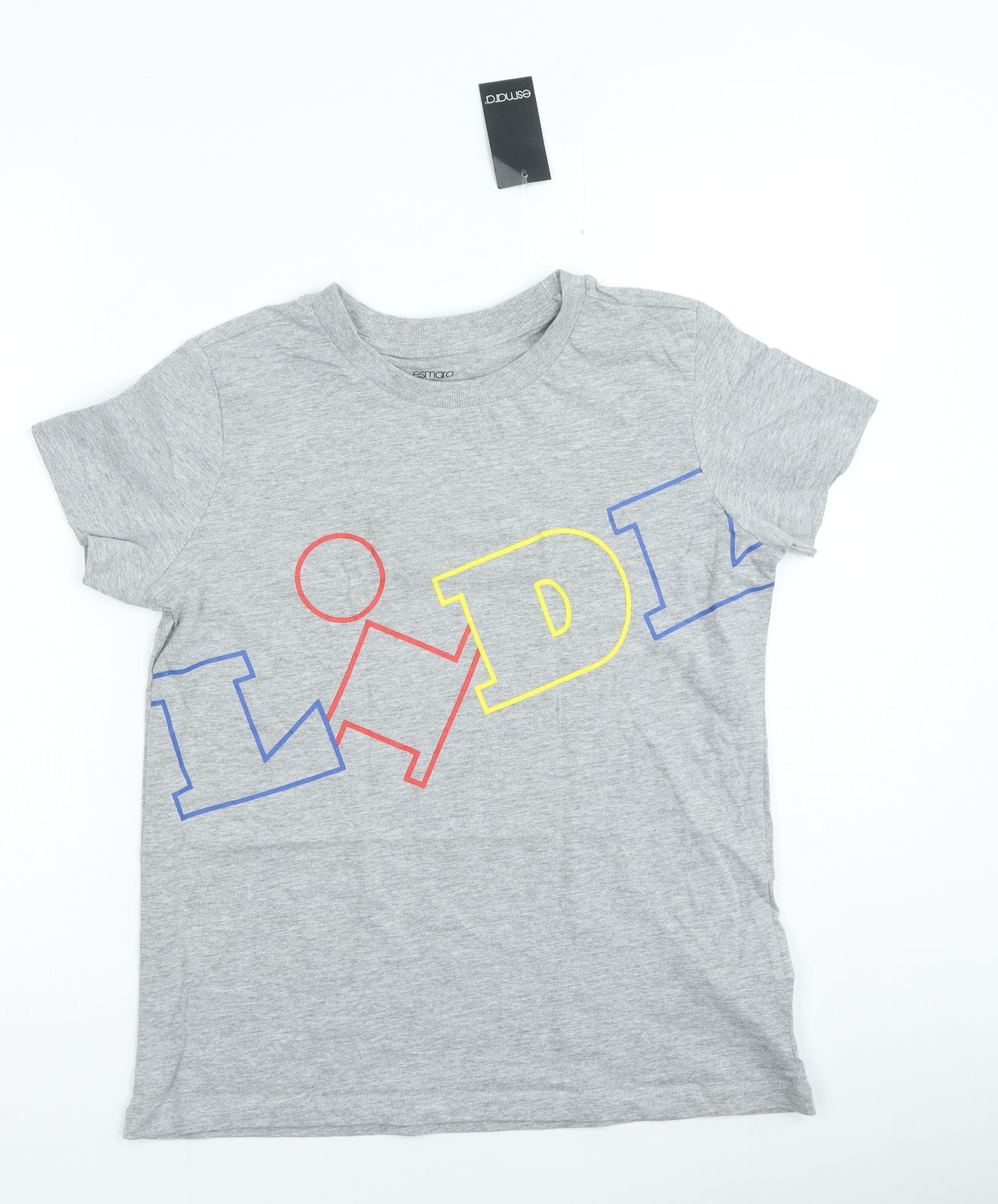 Womens UK Size S ESMARA Grey Basic T-Shirt
