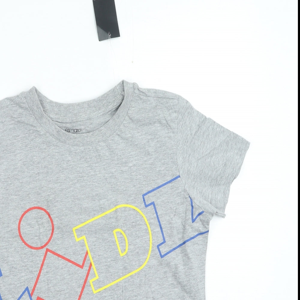 Womens UK Size S ESMARA Grey Basic T-Shirt