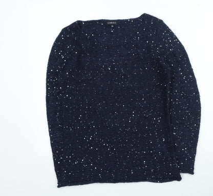 Womens UK Size 38 Caroll Blue Pullover Jumper