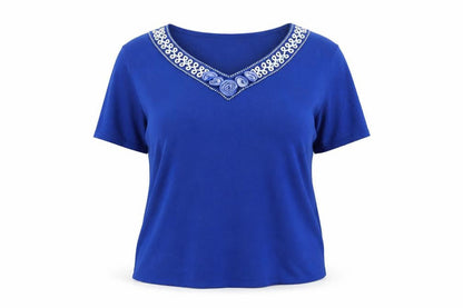 Womens UK Size XL Preworn Blue Basic T-Shirt