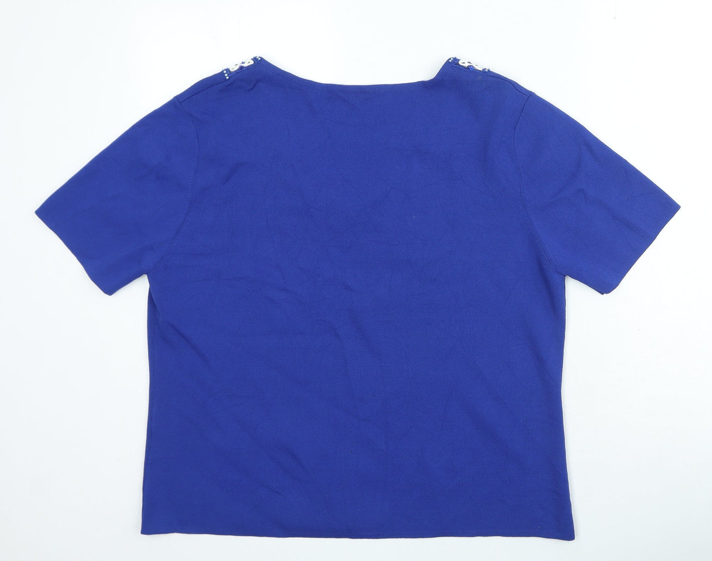 Womens UK Size XL Preworn Blue Basic T-Shirt