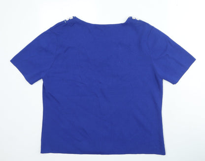 Womens UK Size XL Preworn Blue Basic T-Shirt