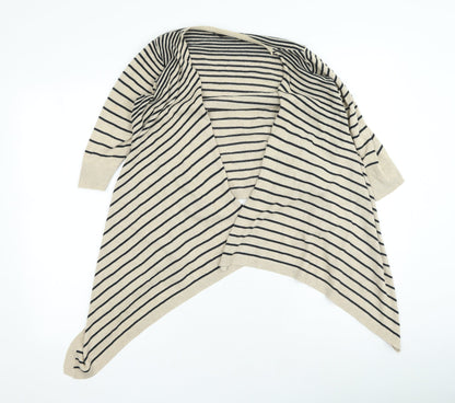 berretti Womens Brown V-Neck Striped Cotton Cardigan Jumper Size S