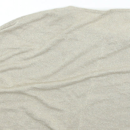 Kaliko Womens Gold Round Neck Viscose Shrug Jumper Size 18