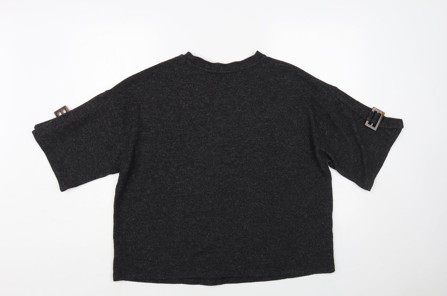 F&F Womens Grey Crew Neck Polyester Pullover Jumper Size 14