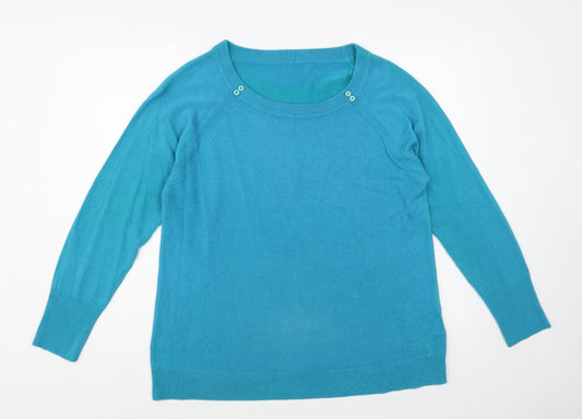 Womens UK Size 18 M&Co Green Pullover Jumper