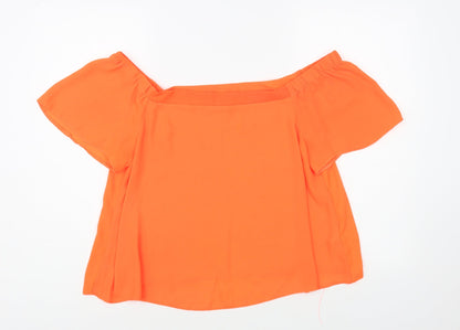 Womens UK Size 14 New Look Orange Basic Blouse