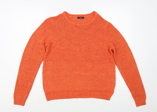 Womens UK Size 12 Spirit Orange Pullover Jumper
