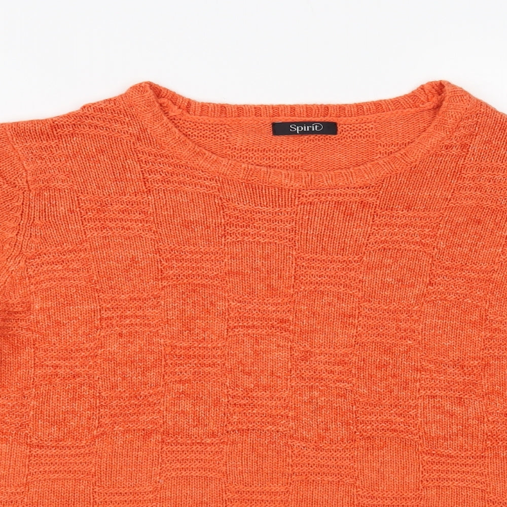 Womens UK Size 12 Spirit Orange Pullover Jumper