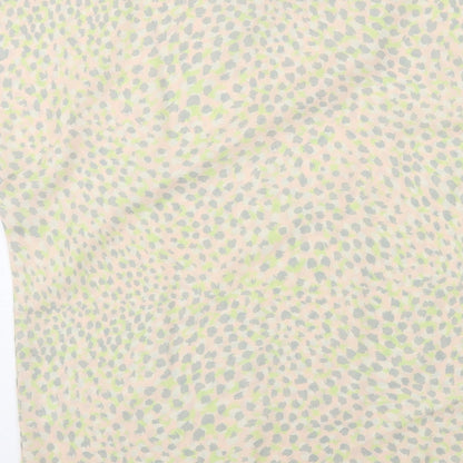 Oasis Womens Multicoloured Animal Print Polyester Basic Blouse Size 10 Boat Neck