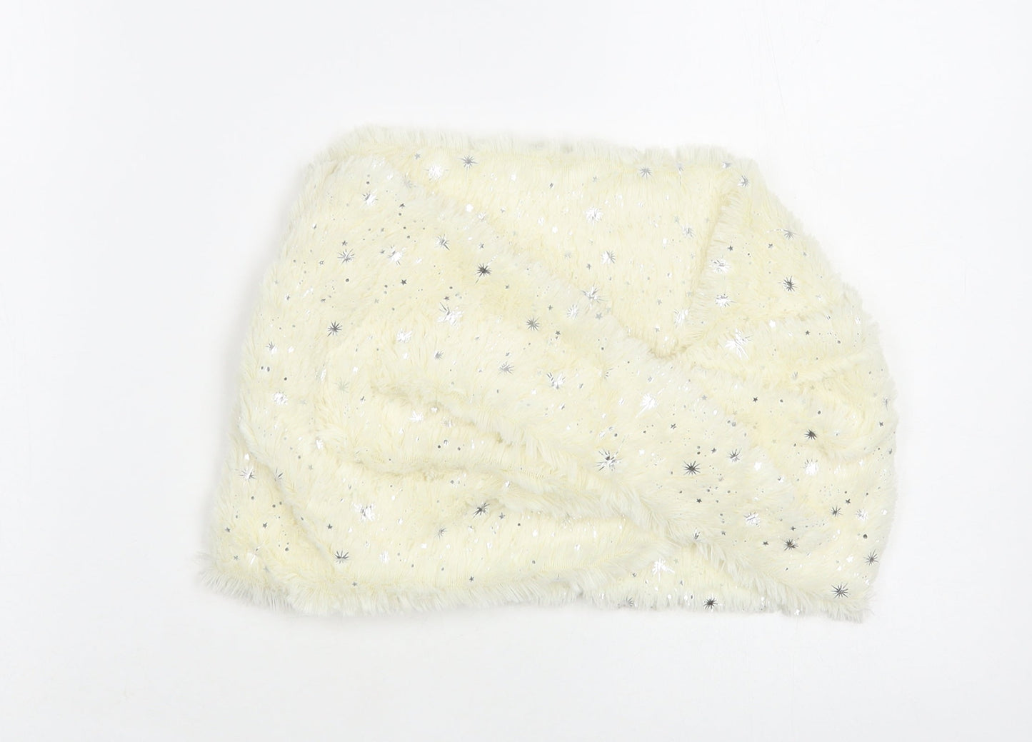 Preworn Womens Ivory Geometric Viscose Scarf - Star Pattern Snood
