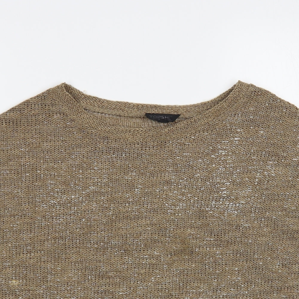 Womens UK Size 8 Topshop Brown Pullover Jumper