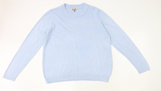 Arista Womens Blue Round Neck Acrylic Pullover Jumper Size 14