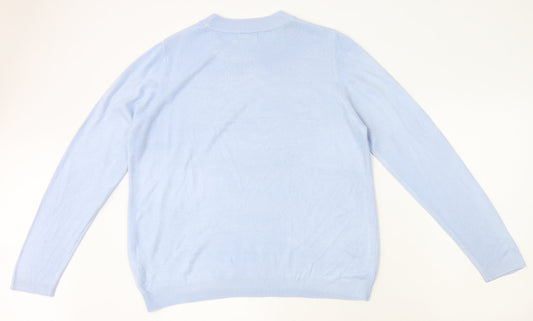 Arista Womens Blue Round Neck Acrylic Pullover Jumper Size 14