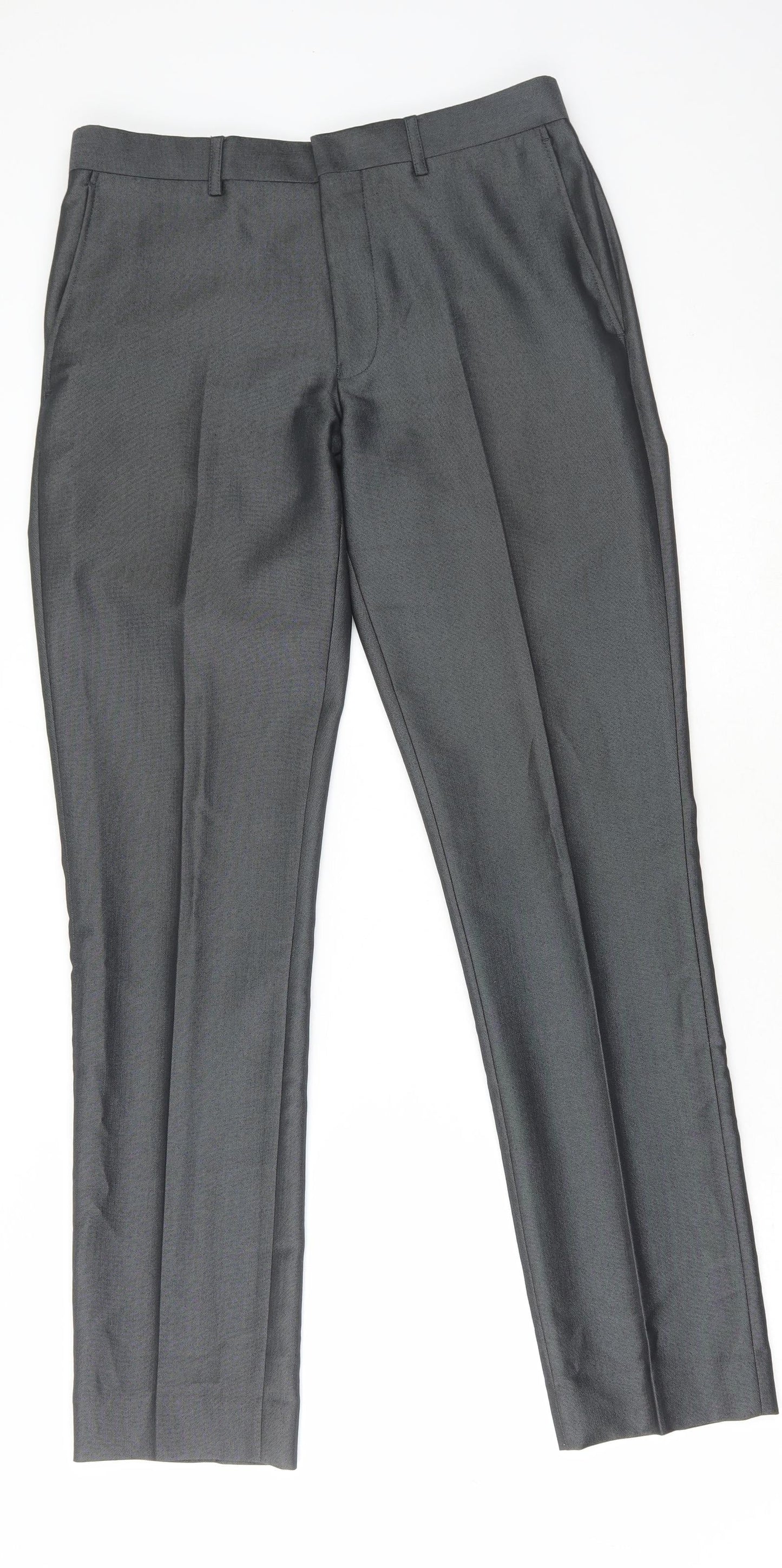 Ventuno Mens Grey Polyester Trousers Size 30 in L31 in Regular