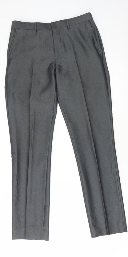 Ventuno Mens Grey Polyester Trousers Size 30 in L31 in Regular