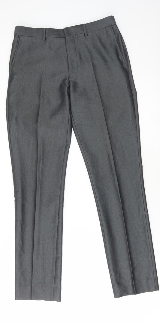 Ventuno Mens Grey Polyester Trousers Size 30 in L31 in Regular