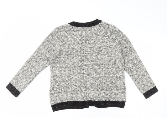 BHS Womens Grey Cotton Cardigan Jumper Size 10