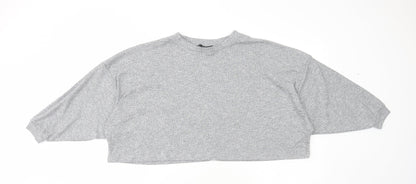 Womens UK Size 8 ASOS Grey Cropped T-Shirt