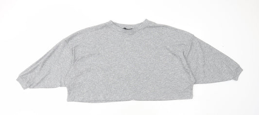 Womens UK Size 8 ASOS Grey Cropped T-Shirt