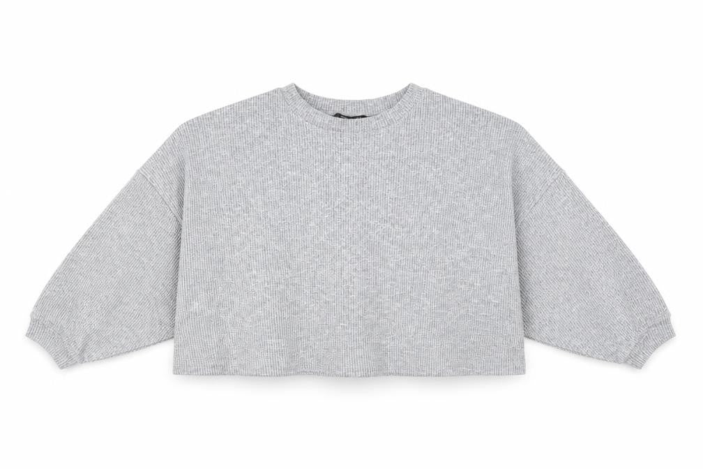 Womens UK Size 8 ASOS Grey Cropped T-Shirt