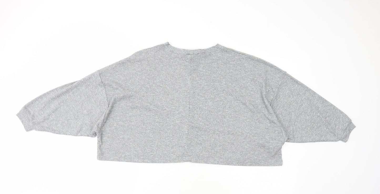 Womens UK Size 8 ASOS Grey Cropped T-Shirt