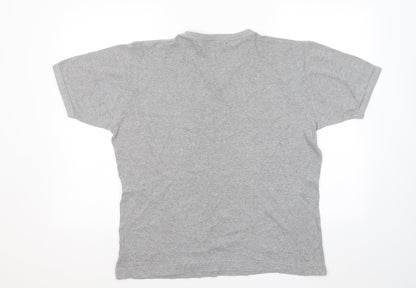 Leisure Wear Womens Grey V-Neck Cotton Pullover Jumper Size L