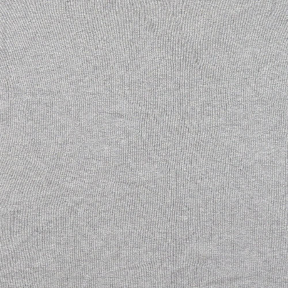 Leisure Wear Womens Grey V-Neck Cotton Pullover Jumper Size L