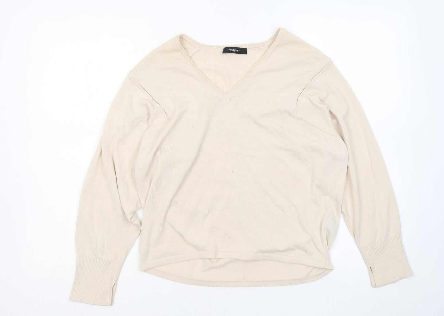 Womens UK Size 10 Marks and Spencer Beige Pullover Jumper