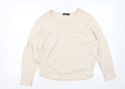 Womens UK Size 10 Marks and Spencer Beige Pullover Jumper