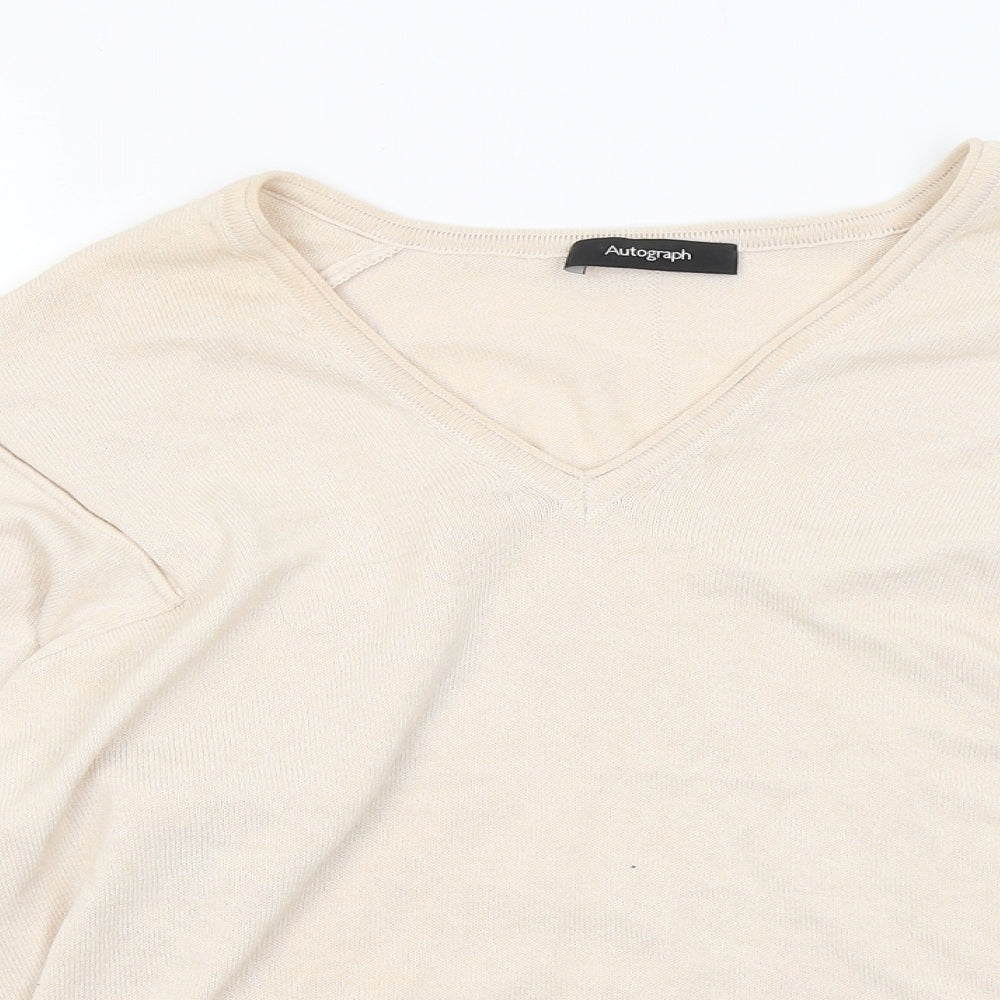 Womens UK Size 10 Marks and Spencer Beige Pullover Jumper