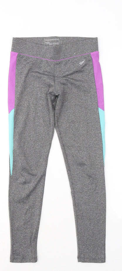 Young Dimension Girls Grey Polyester Jogger Trousers Size 9 Months Regular