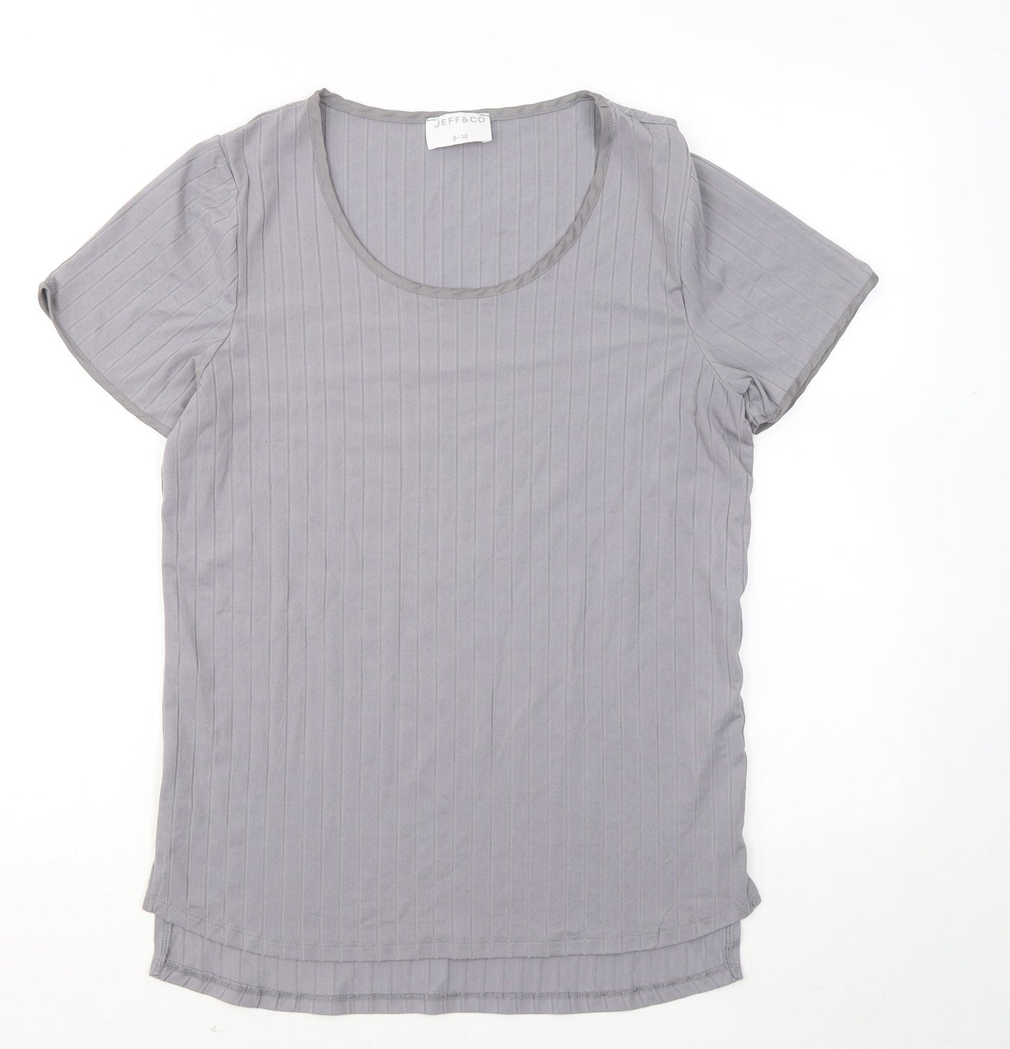 Womens UK Size 8 Jeff & Co Grey Basic T-Shirt