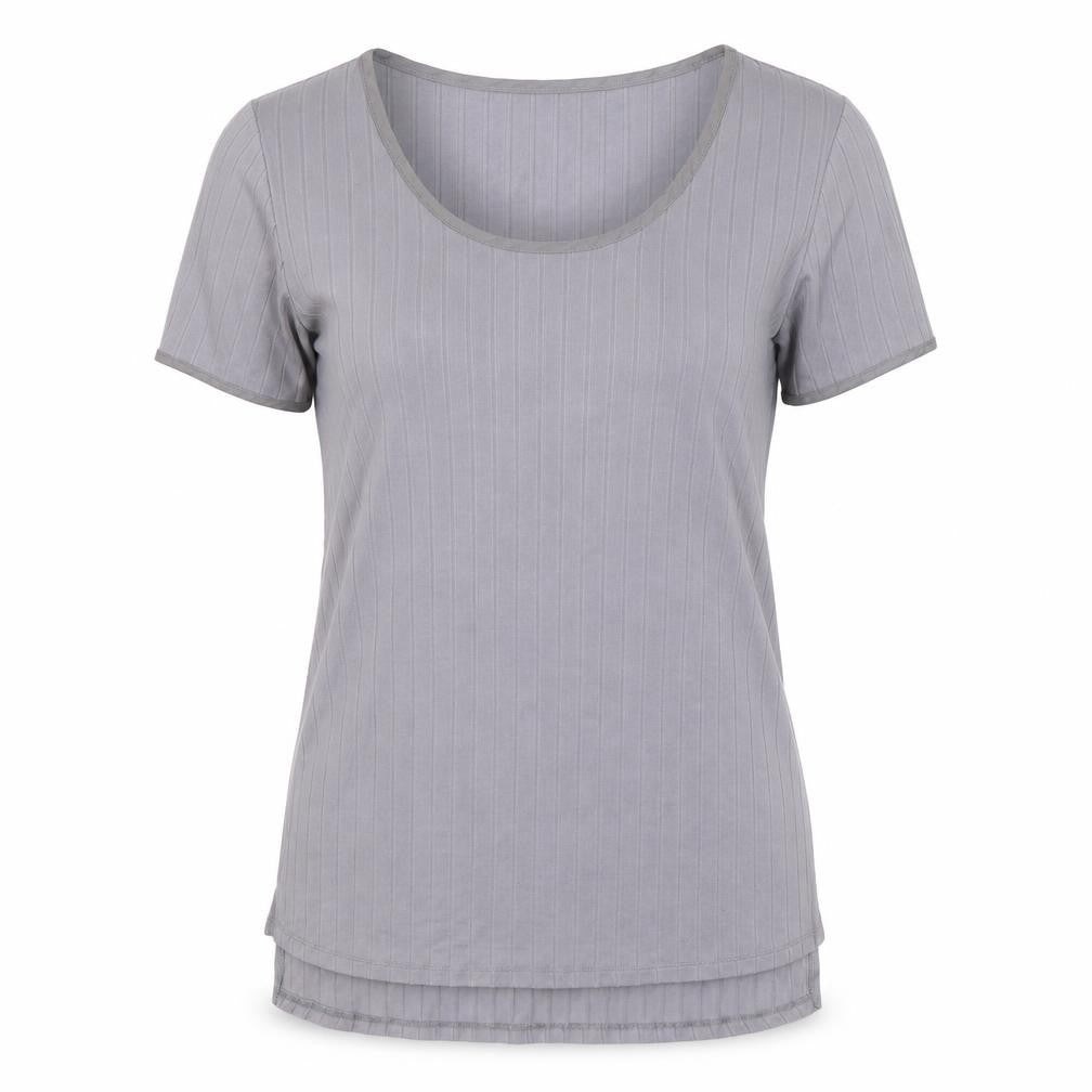Womens UK Size 8 Jeff & Co Grey Basic T-Shirt