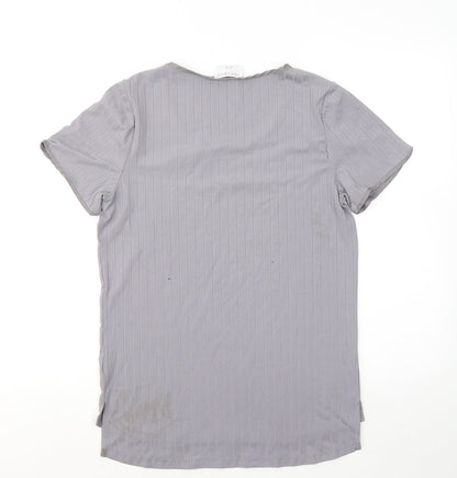 Womens UK Size 8 Jeff & Co Grey Basic T-Shirt