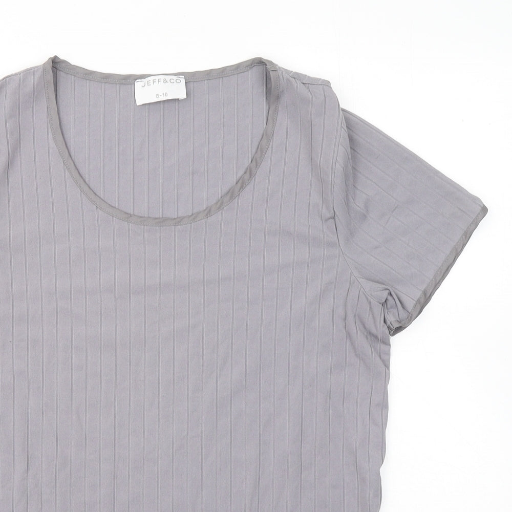 Womens UK Size 8 Jeff & Co Grey Basic T-Shirt