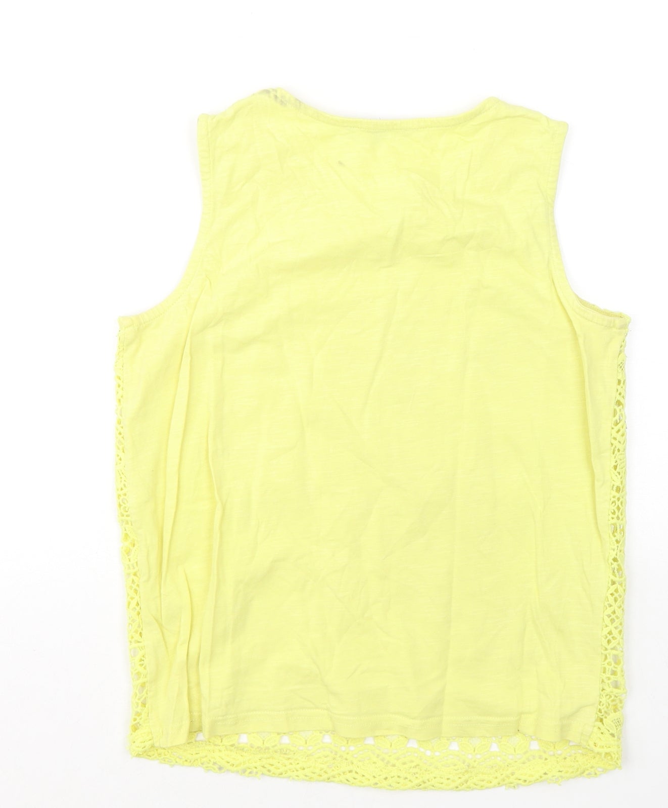 Intuition Womens Yellow Round Neck Cotton Vest Jumper Size 8